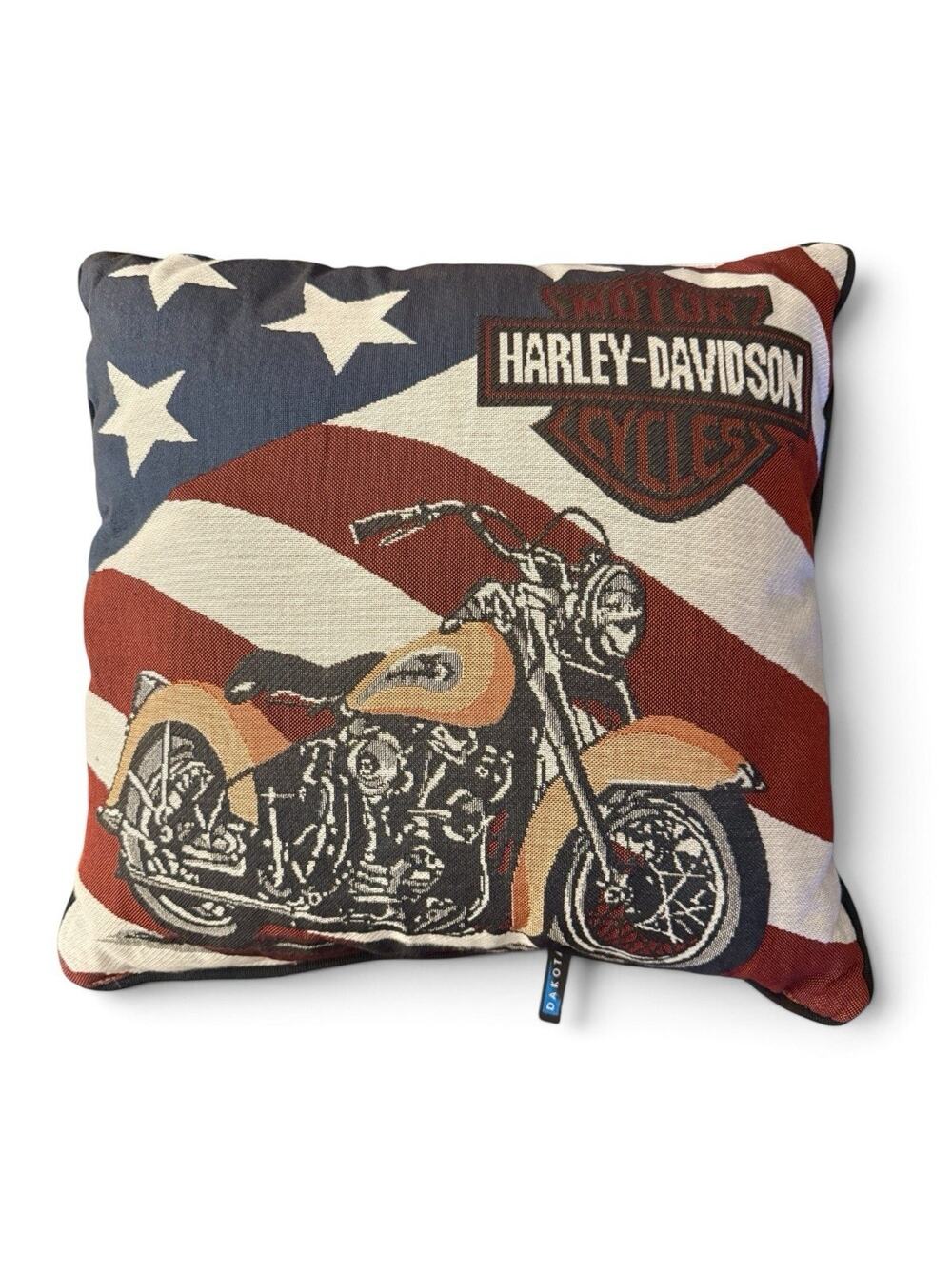 HARLEY-DAVIDSON Motorcycle Co. Throw Pillow Flag 16 X 16 Needlepoint by Dakota